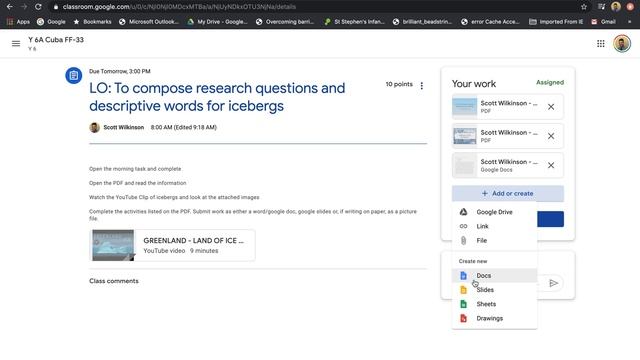 How to submit work on google classroom using a laptop or computer. смотреть онлайн