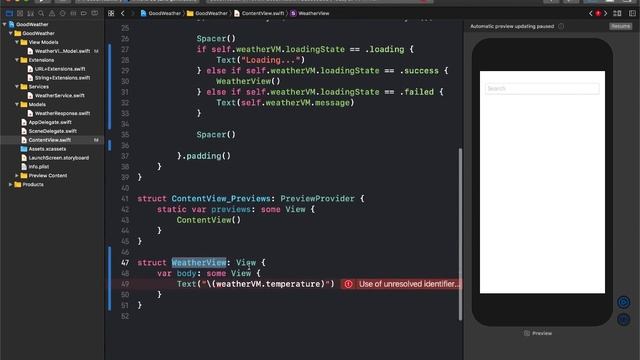 Weather App in SwiftUI Using MVVM Part 3 смотреть онлайн