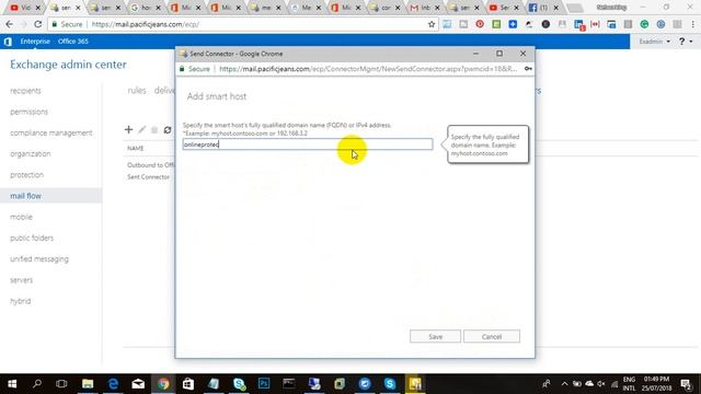 Send Connector Configured in Exchange Server 2016 смотреть онлайн