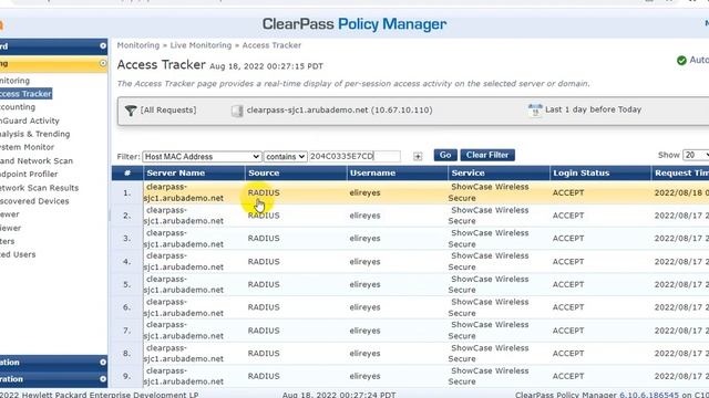 Aruba Clearpass CPPM lecture 2 for Access tracker смотреть онлайн