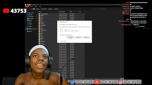 iShowSpeed Deletes System 32 Then This Happened To his pc... смотреть онлайн
