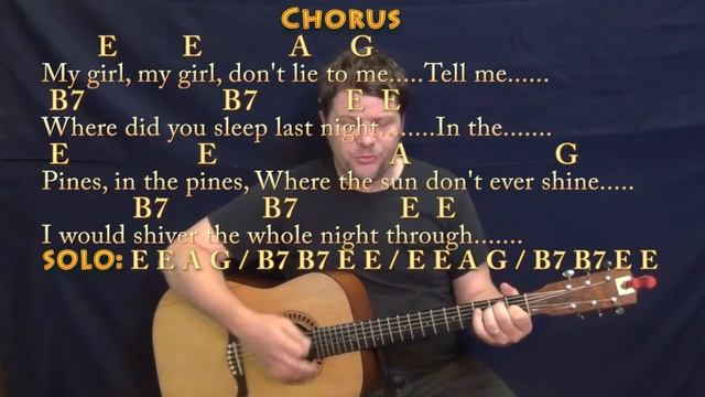 Where Did You Sleep Last Night (Nirvana) Guitar Cover Lesson with Chords/Lyrics смотреть онлайн