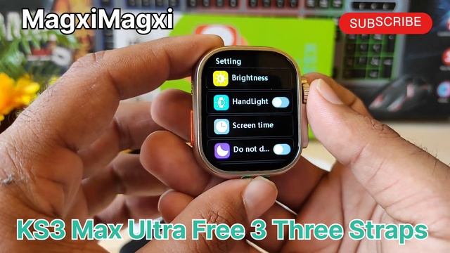 Model : KS3 Max Ultra Free 3 Straps | Smart Watch | Wireless Charging| Unboxing Review смотреть онлайн
