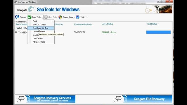 SeaTools HDD test смотреть онлайн