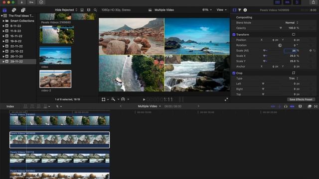 How to Combine Multiple Videos in One Screen | Final Cut Pro | The Final Ideas смотреть онлайн
