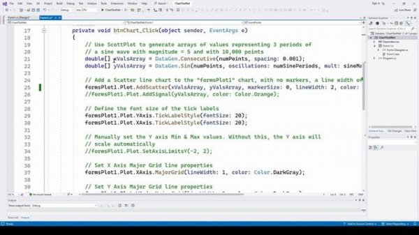 C# Visual Studio Charts in .NET: ScottPlot Part 1