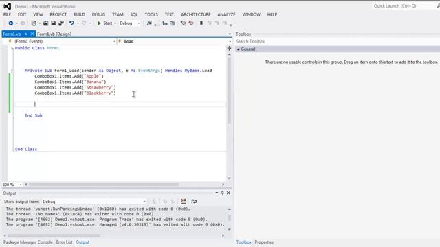 Visual Basic .Net ComboBox Control смотреть онлайн