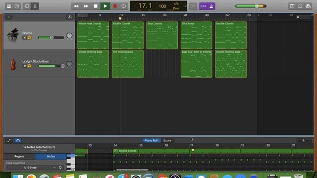 C Blues Garageband - Chords and Walking Bass Variations (MYP Music) смотреть онлайн