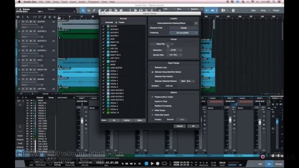 How to Export Stems And Raw Tracks from PreSonus Studio One