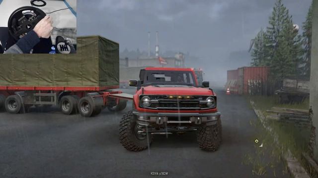 Ford Bronco Raptor | Towing a trailer | SnowRunner | Thrustmaster TMX gameplay смотреть онлайн