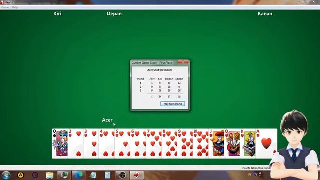 Play Hearts in Windows 7 смотреть онлайн