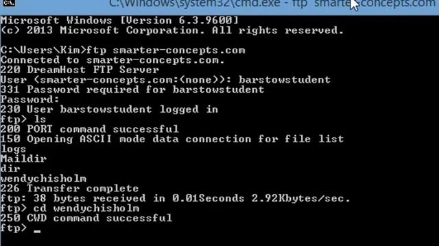 FTP example With Command Prompt смотреть онлайн