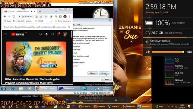 Lunchtime Movie Hits: The Unkabogable Praybeyt Benjamin promo has BSOD VM Windows 7 Ultimate HP OEM смотреть онлайн