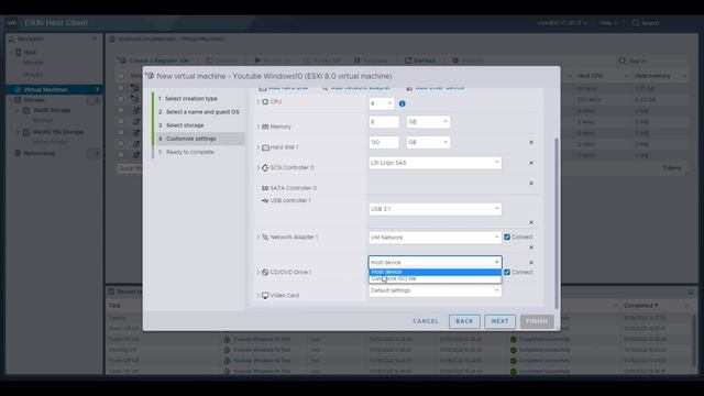 How to create a new Virtual Machine with windows 10 in ESXi VMWare смотреть онлайн