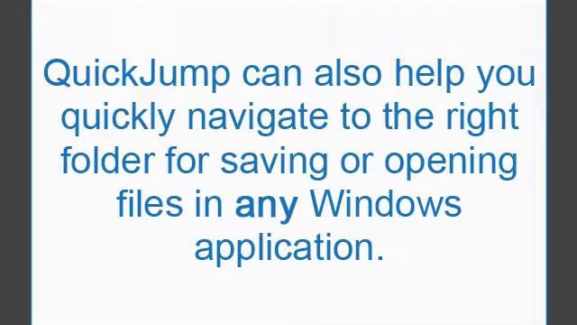 QuickJump Demo - Quickly navigate and open Windows folders смотреть онлайн
