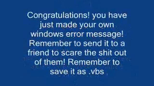 How to make a windows error message using notepad only. смотреть онлайн