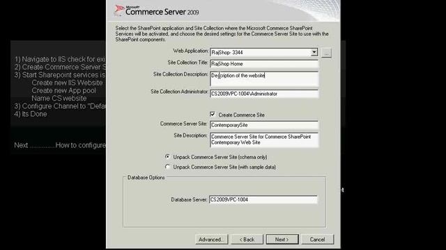 Creating Commerce Server 2009 Starter Site смотреть онлайн