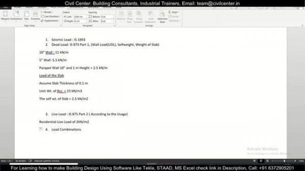 STAAD Pro. Tutorial, Complete Building Design Part 2: Loading Concepts
