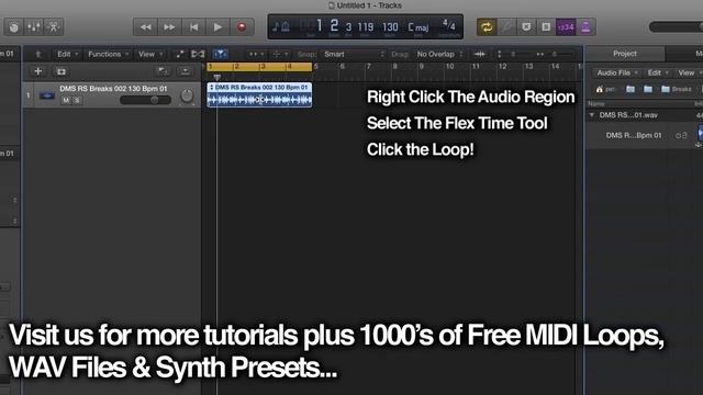 Logic Pro X Tutorial: - Using Flex Time Tutorial For WAV Audio Loops смотреть онлайн
