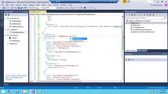 15. Manage Web App - Azure Resource Manager Template смотреть онлайн