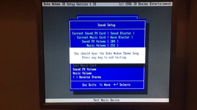 Duke Nukem 3D soundblaster Live test in MS DOS Soundblaster Adlib and General MIDI mode смотреть онлайн