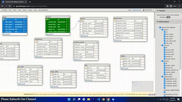 Relational Database Creation in DB Designer for Online Clinic Website | Code Camp BD Class - 09 смотреть онлайн