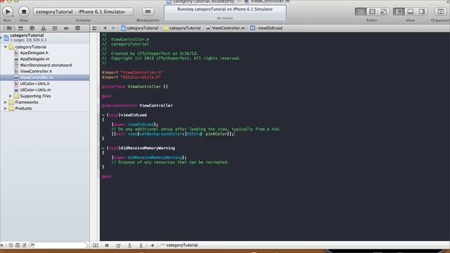 Objective C Category - XCode 4.6.1 смотреть онлайн