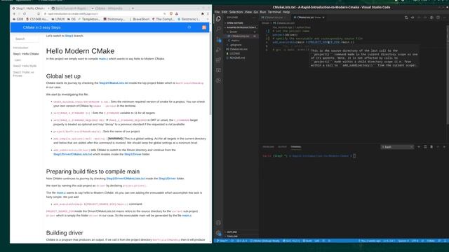 Intermediate CMake Tutorial in 3 easy steps : Step1-a смотреть онлайн
