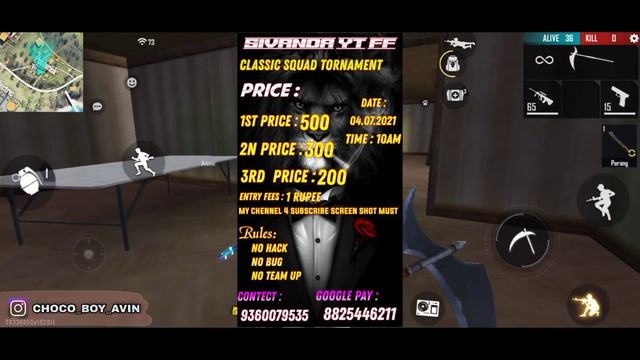 Classic Squad Free Entry and One Rupee Tournament Full details in tamil | Free Fire | CBG | смотреть онлайн