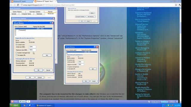 How To Increase Virtual Memory in Windows XP смотреть онлайн