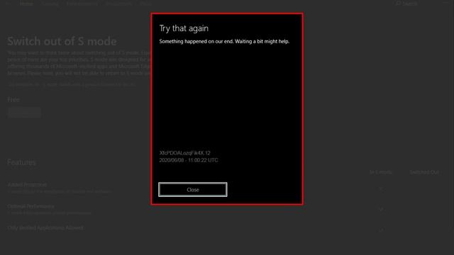 ✅ Switch out of S mode "Try that again Something happened on our end. Waiting a bit might help." смотреть онлайн