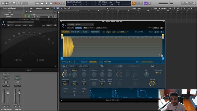 How To QUICKLY Tune 808s In Logic Pro X (Logic Pro X Quick Sampler Tutorial) смотреть онлайн