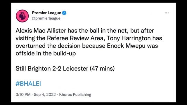 Brighton’s Alexis Mac Allister has wonder goal disallowed by VAR everyone is fuming смотреть онлайн