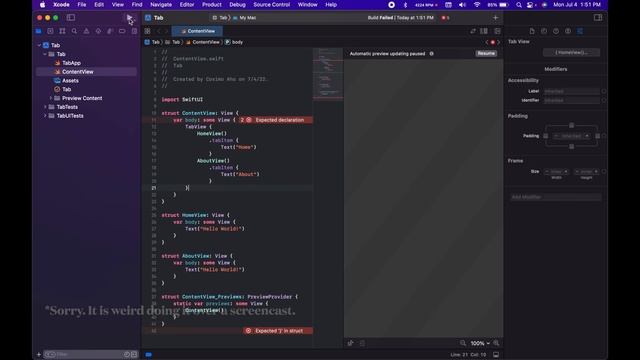 How to create a macOS app with a Tab Bar (SwiftUI) tutorial смотреть онлайн