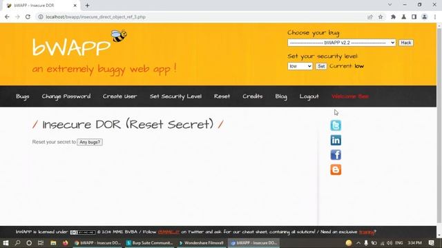 Bwapp Insecure Dor Reset Secret || Idor Vulnerability || Bwapp Idor || Cyber World Hindi