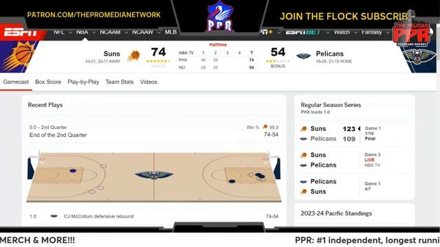 New Orleans Pelicans VS Phoenix Suns Live ScoreBoard смотреть онлайн