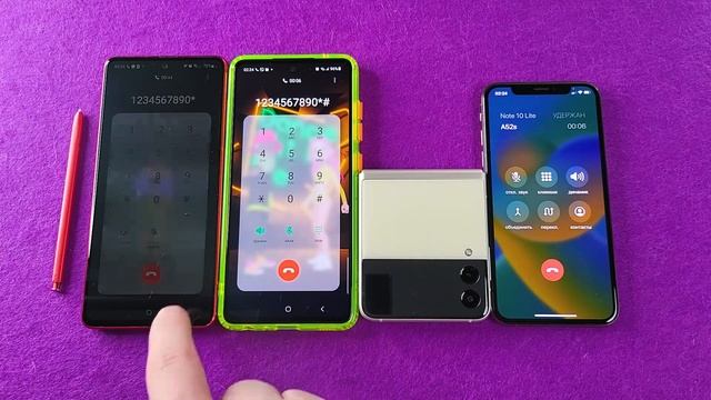 Samsung`s Note 10 + Z Flip 3 + A52s Incoming call at the same Time iPhone Xs Outgoing Call смотреть онлайн