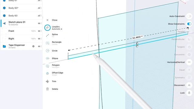 3D modeling a tape dispenser handle | Shapr3D step-by-step смотреть онлайн