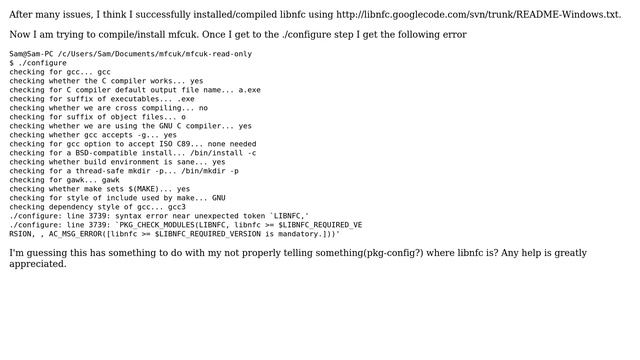 Issues installing/compiling mfcuk/libnfc on Windows (2 Solutions!!) смотреть онлайн
