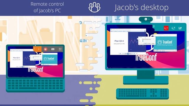 Remote Desktop Control in TrueConf Video Conferencing App смотреть онлайн