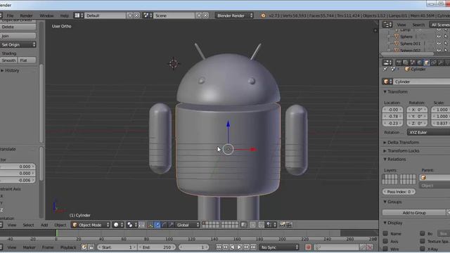 Google Android 3D Modeling Tutorial (PART 3) - Eyes and Final Touches смотреть онлайн