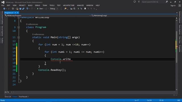for loop in c# console application and windows application (printing a star triangle on console) смотреть онлайн