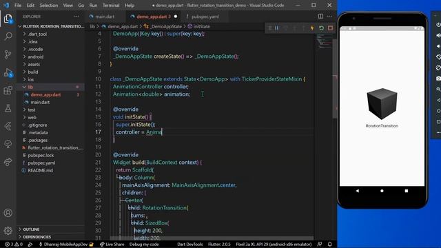 Rotation Transition Widget/Animation in Flutter | Flutter Tutorials смотреть онлайн