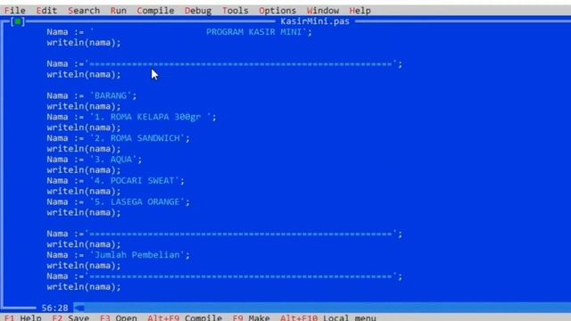 Membuat Program Mini Market Kasir di Aplikasi FREE PASCAL | FREE PASCA смотреть онлайн
