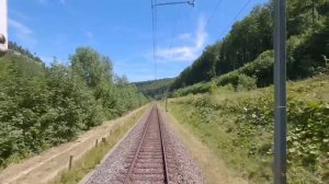 HD Поррентрюи – Делемон – Базель [07.2022] Швейцария, поездка на поезде, вид из кабины