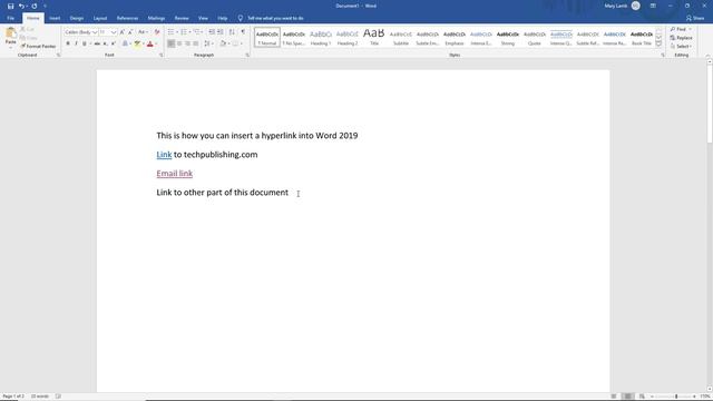 How to insert a hyperlink in Word 2019 смотреть онлайн
