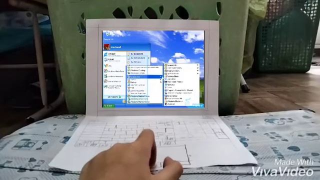 Windows xp paper laptop (cut & paste) with shutdown смотреть онлайн