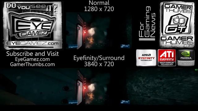 Eyefinity/Surround Battlefield 3 PC Video Comparison (3840x720 vs 1280x720) Campaign P1 смотреть онлайн