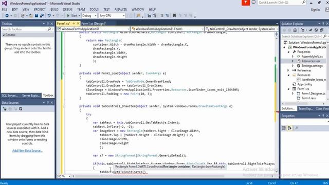 Add Close button to RightToLeft TabControl in C# смотреть онлайн