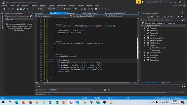 Ejercicio de programación c#|| Estado civil| datagridview| radio button| groupbox | POO| OOP смотреть онлайн